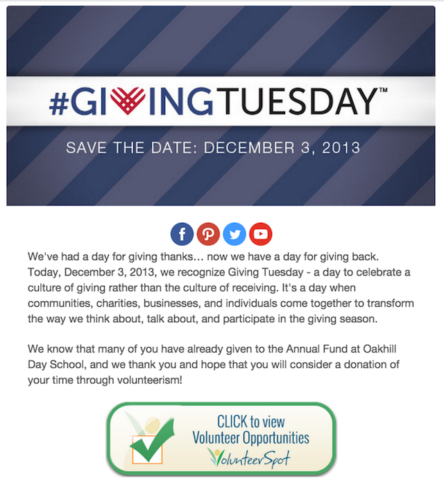 giving tuesday oakhill day school