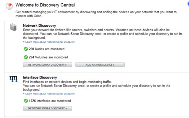 A discovery tool like Solarwinds helps map the network and its resources.