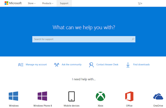Microsoft Website Contact Info