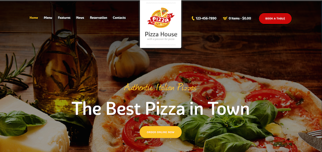 Pizza House Food Delivery Website WordPress Theme