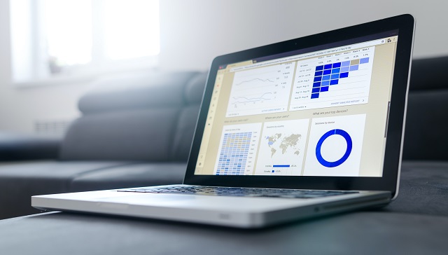 Computer Showing Marketing Data