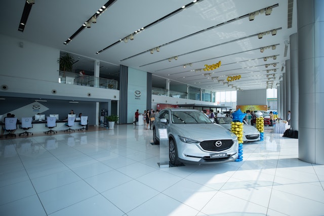 Car Dealership with Balloons