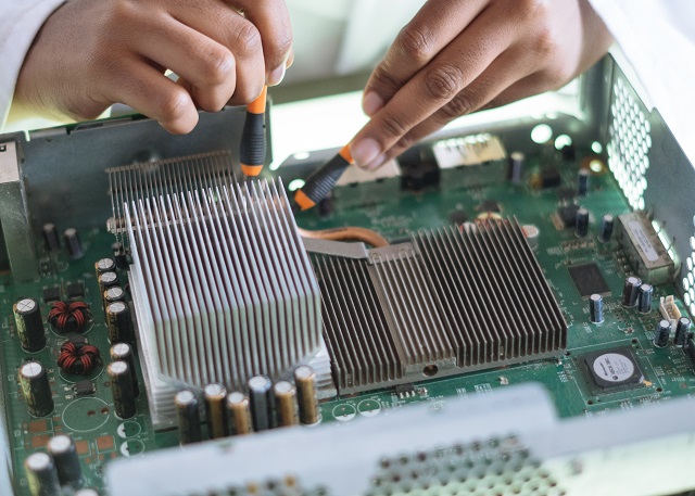 Person working on a computer