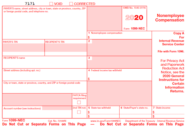 1099-NEC form 2020