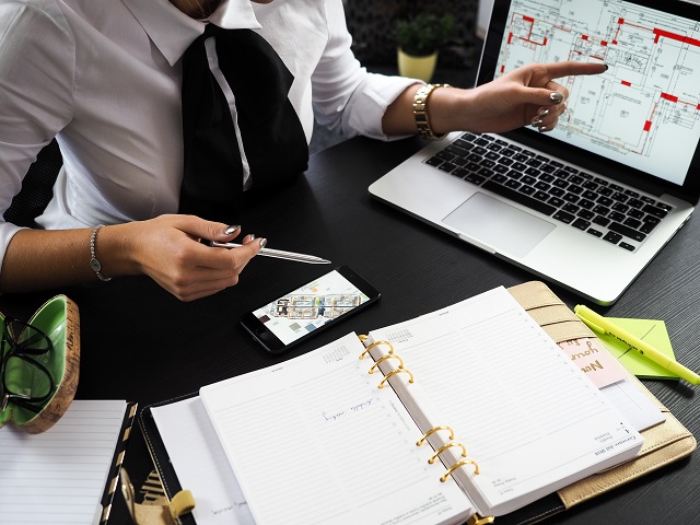 Woman running a business meeting