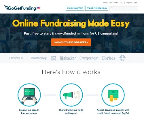 GoGetFunding homepage