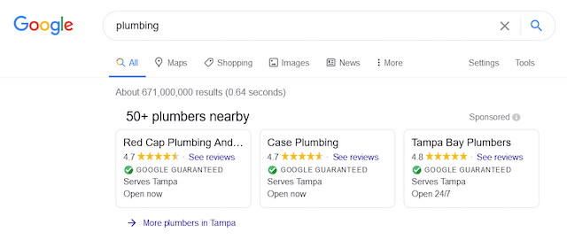 Plumbing Google Search 4