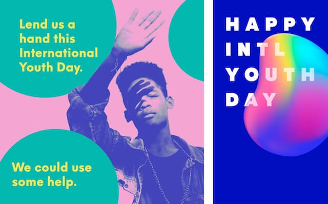 GoDaddy Studio template for international youth day