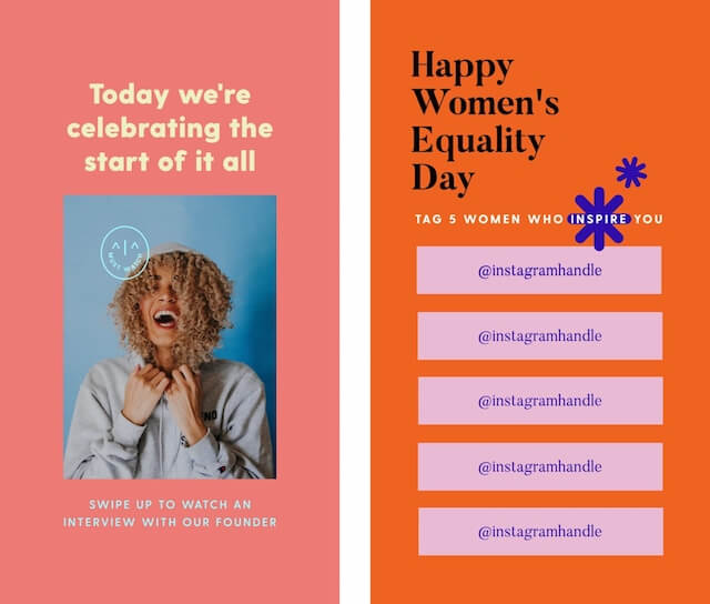 GoDaddy Studio template celebrating women’s equality day