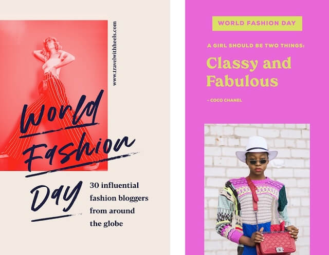 GoDaddy Studio templates for world fashion day