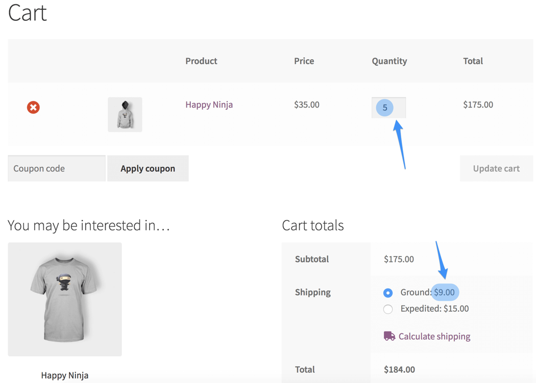 Cart total - example 2