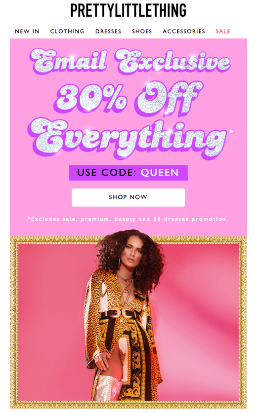 Example of coupon email