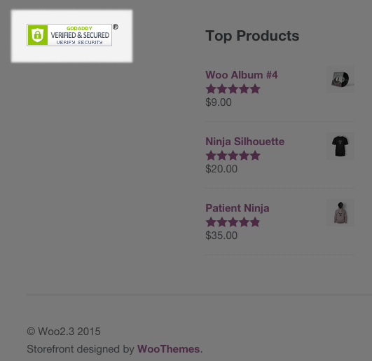 Site seal widget footer