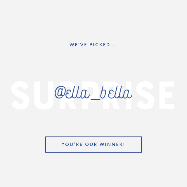 A graphic that celebrates the winner of a competition