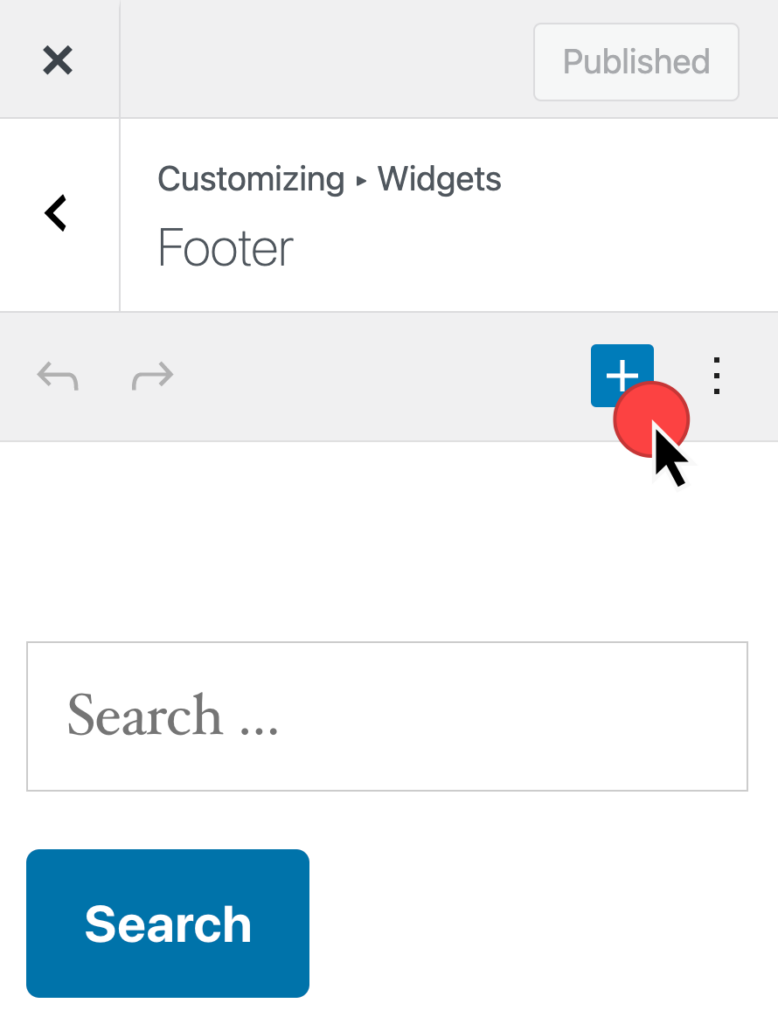 Insert a Widget at Appearance > Customizer > Widgets