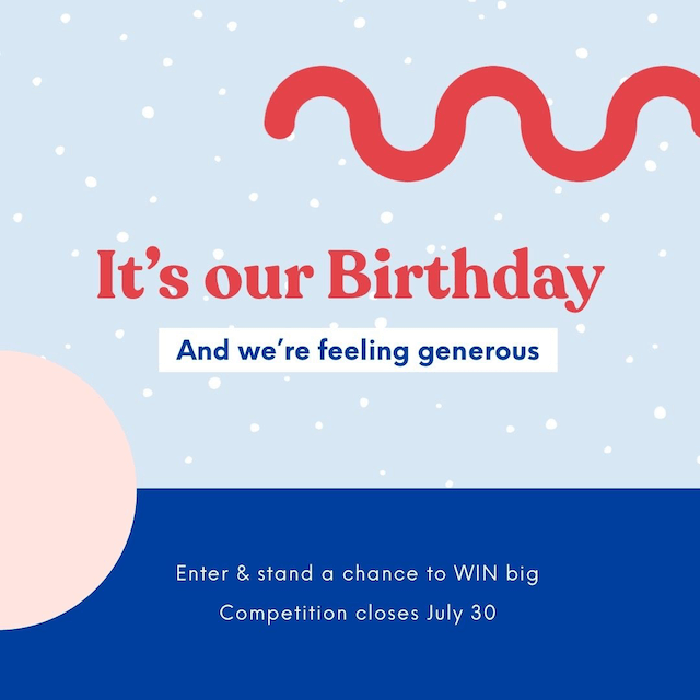 Competition graphic celebrating business birthday 