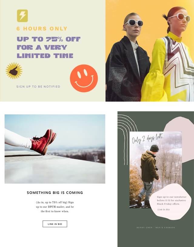 Sales promo images made with GoDaddy Studio