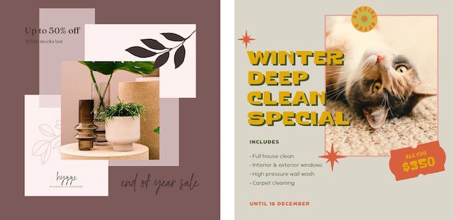 Sales promo images made with GoDaddy Studio