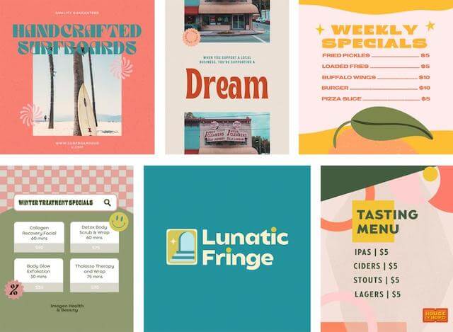 Retro templates in GoDaddy Studio