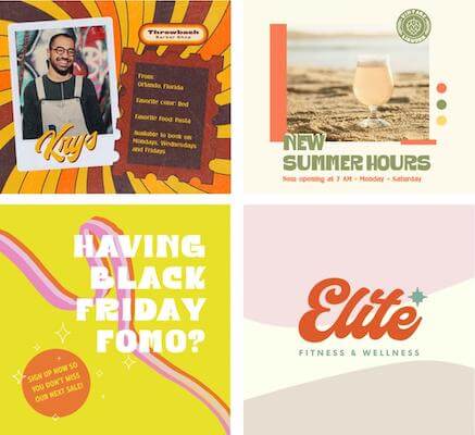 Retro templates in GoDaddy Studio