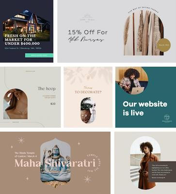 Playful shape templates in GoDaddy Studio
