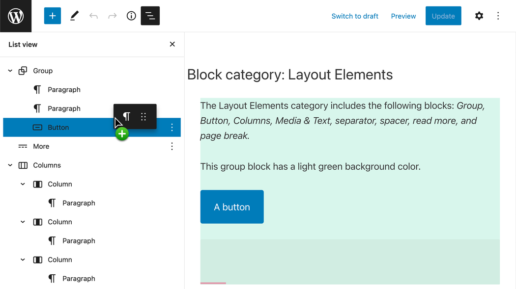 Cursor dragging and dropping within the List View