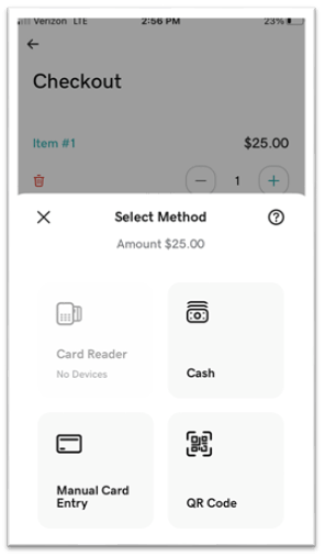 Product screenshot choose QR code