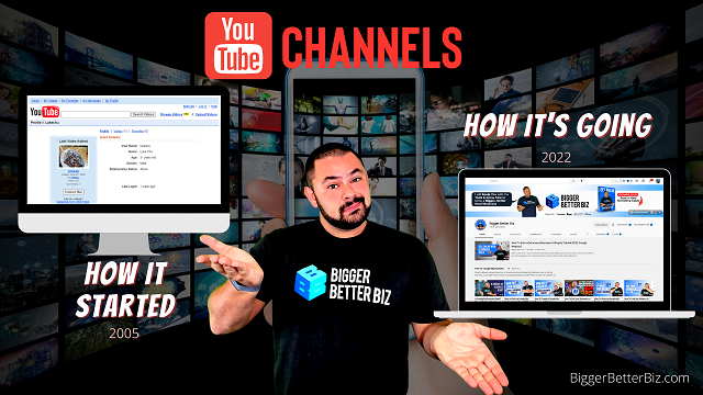 Graphic showing how YouTube looked in 2005 versus 2022