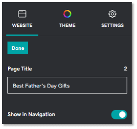 Example of Page Title editor in GoDaddy's Website Builder