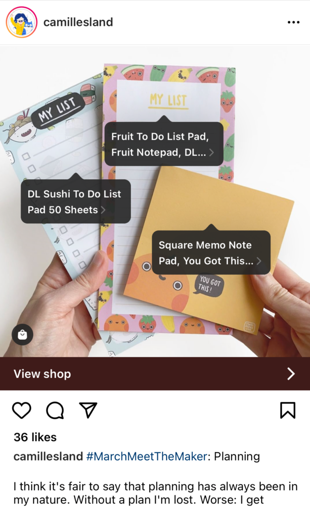 Instagram product tags