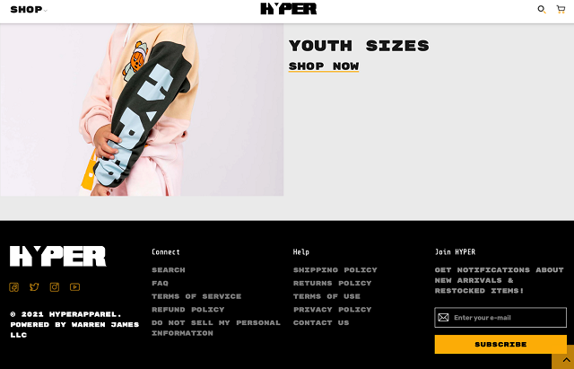 Hyper shop page