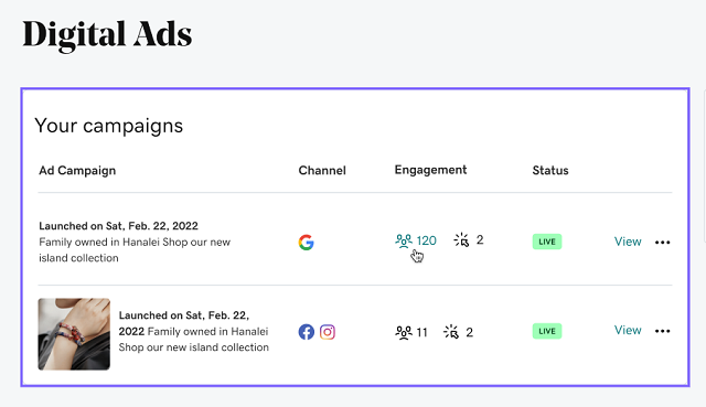 Digital ads dashboards