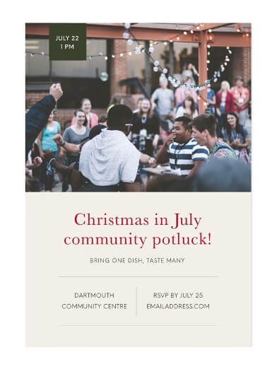 Christmas in July graphic example