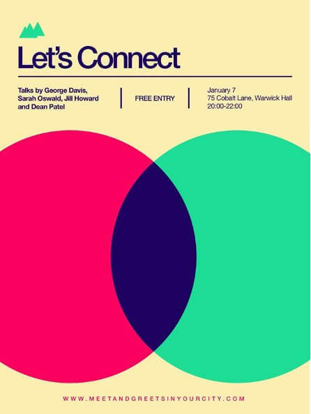 Let's connect event graphic example