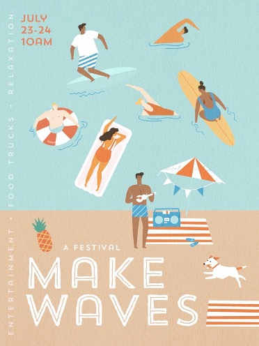 Make waves festival graphic example