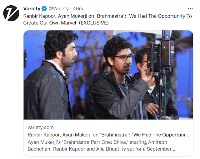 Variety post on Twitter