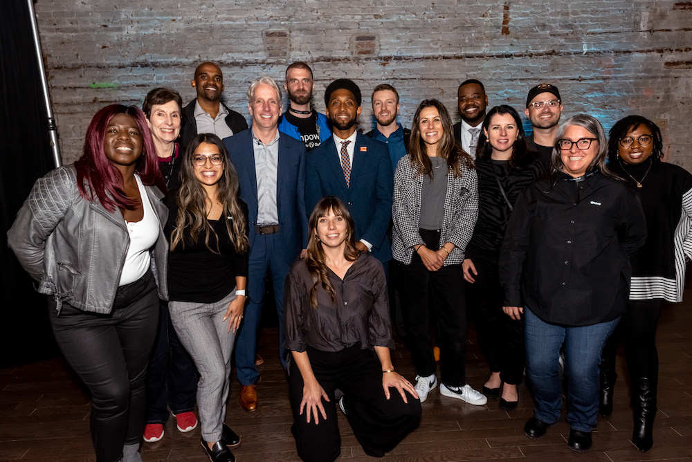 Group shot of GoDaddy team and customers at Open Baltimore