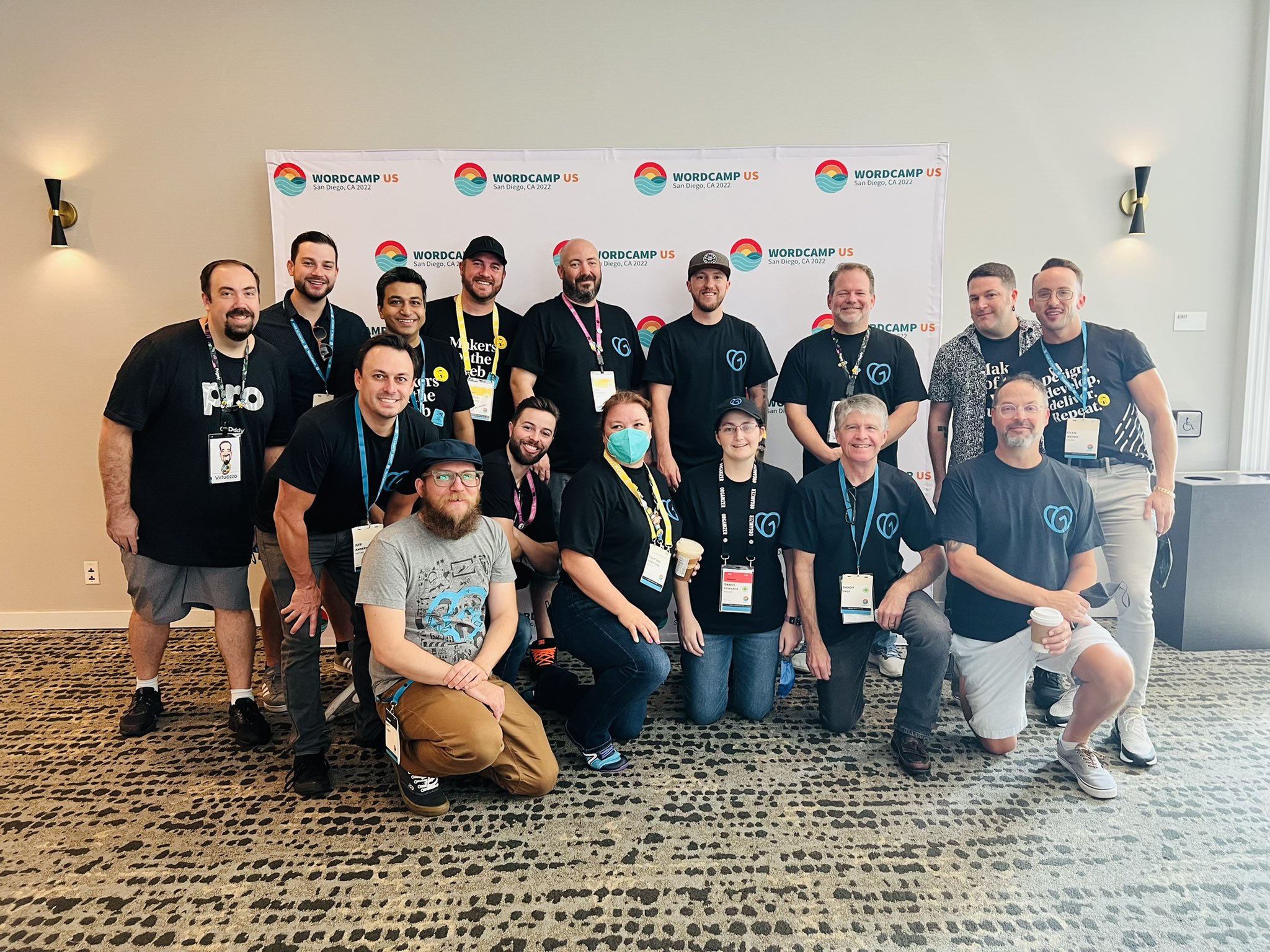 GoDaddy Pro staff before contributor day posed in several rows