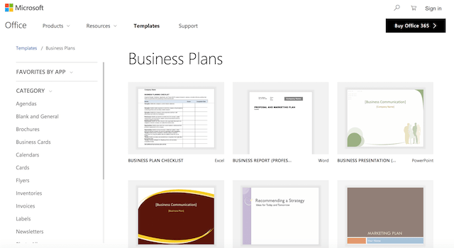 Business plans templates