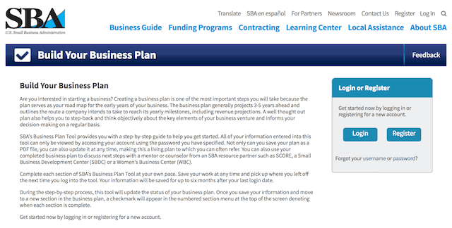 startup business plan creator