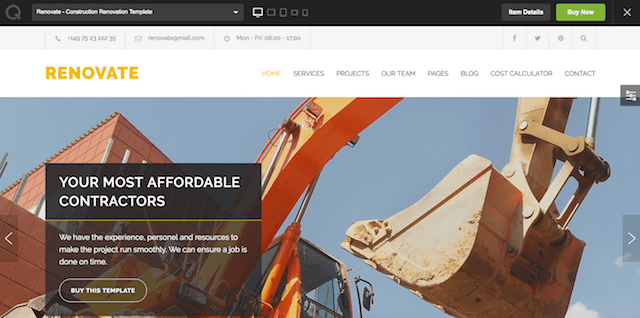 Construction WordPress Theme Renovate