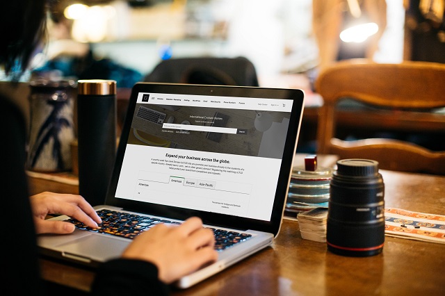 Photographer Using Laptop To Browse GoDaddy Country-Specific Domain Names