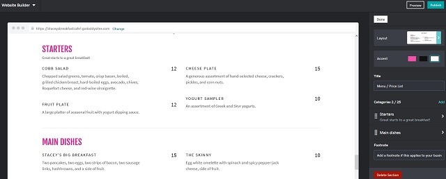 Creating Your Restaurant Website Menu