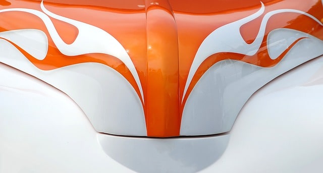 Custom Orange and White Paint on Car