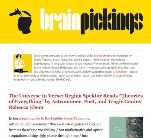Email Newsletter Design Brain Pickings