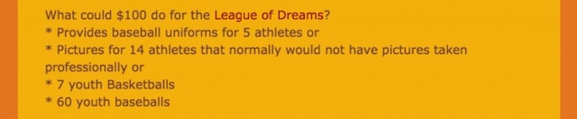 Giving Tuesday League of Dreams