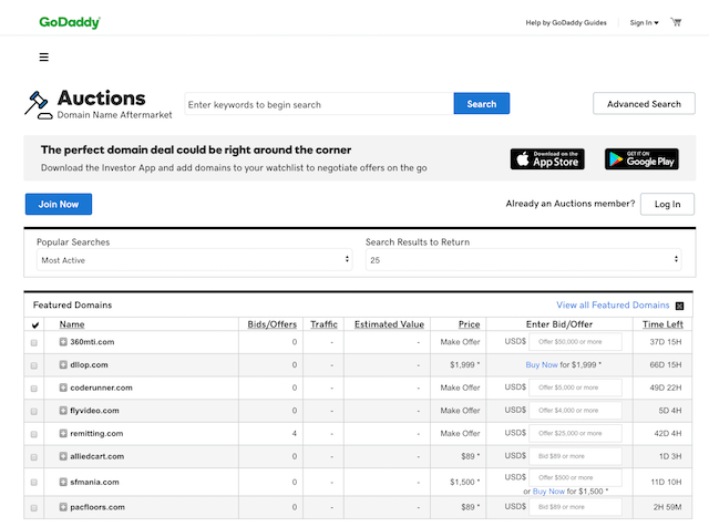 GoDaddy Auctions