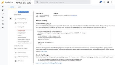  Google Analytics Tracking ID