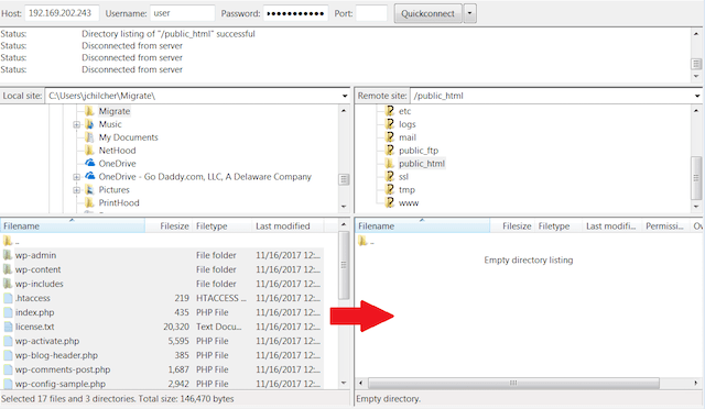 FileZilla Web Files Move