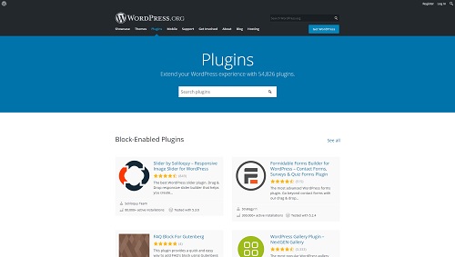 WordPress Plugins Page